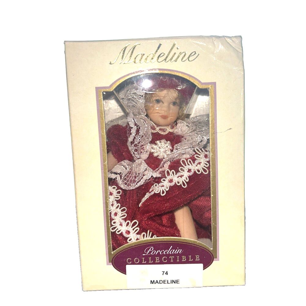 Vintage Porcelain Doll "Madeline" Christmas Ornament DG Creations Boxed
